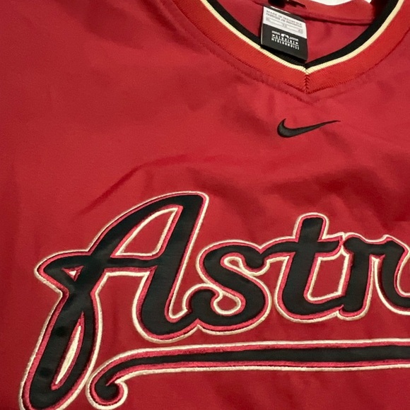 Dark Red Vintage Astros Pull Over Jacket - Picture 8 of 9